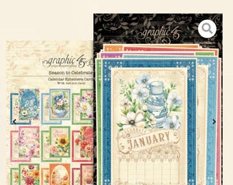 Season to Celebrate - Graphic 45 - Calendar Ephemera Cards Pack