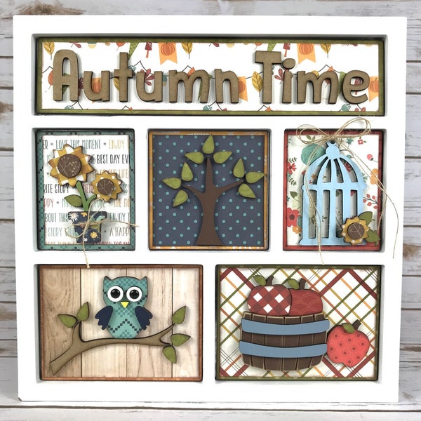 Autumn Time - September Kit - Magnetic Shadow Box Wood Kit - DIY Home Decor