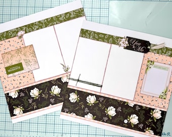 Magnolia Lane - Every Day Moments - Pre-cut 2-Page 12x12 Scrapbook Layout DIY Kit - Pinks