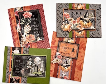 Graphic 45 Ghostly Greetings Halloween Card Set - PRECUT DIY Kit