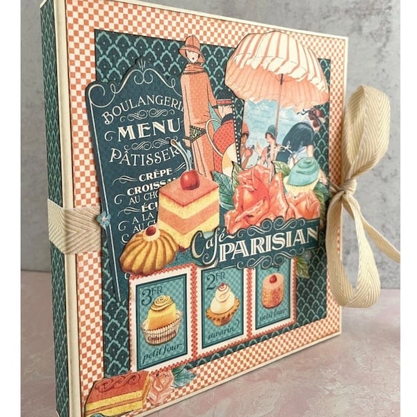 Cafe Parisian - DIY Trifold Waterfall Folio Album - DIY Graphic 45 Class Kit