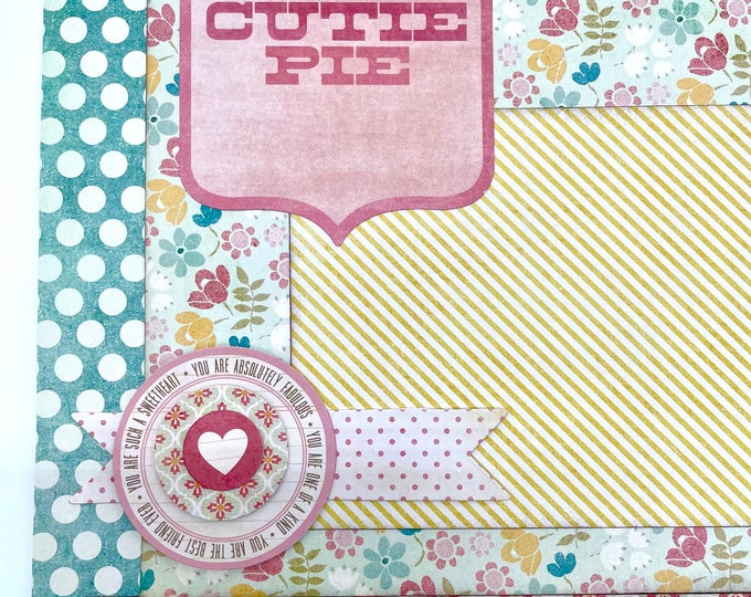 Cutie Pie Kit - Pre-cut 2-page 12x12 Scrapbook Page Layout Kit - Etsy