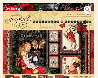 G45 Curiouser and Curiouser 12x12 Collection Paper Pack - Graphic 45 Cardstock Pack
