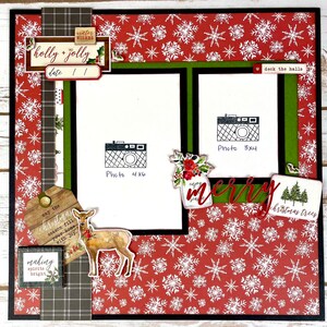 Holly and Jolly - Carta Bella Christmas Layout - DIY 1-Page 12x12 PRECUT Layout Kit