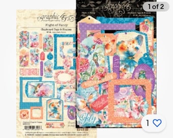 Flight of Fancy - Graphic 45 - Chipboard Tags & Frames