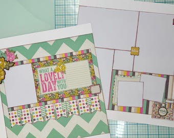 What a Lovely Day With You - PRECUT 2-Page 12x12 Scrapbook Layout - DIY 2-Page Kit