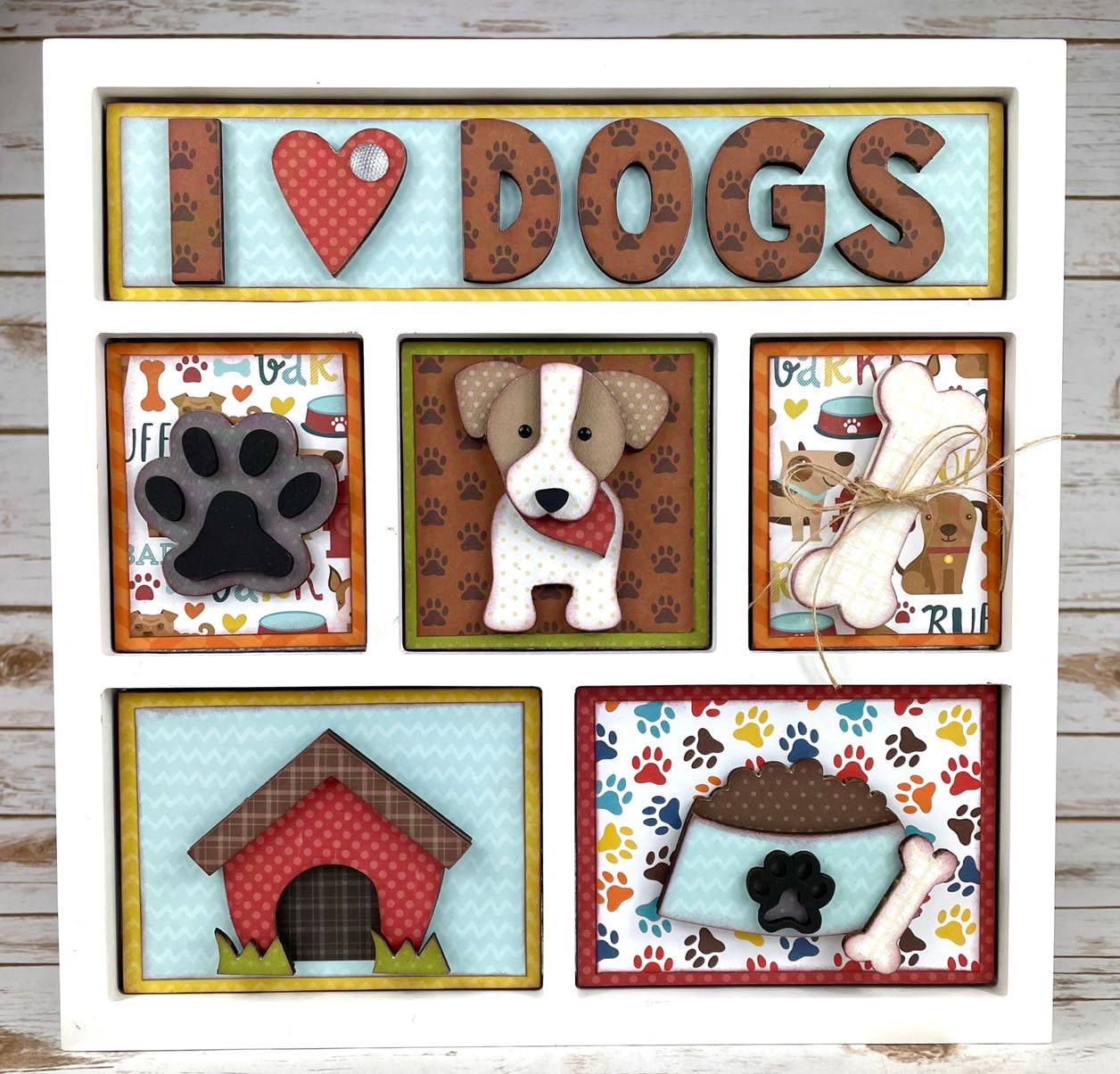 I Love Dogs - DIY Magnetic Shadow Box Insert Wood Kit- Home Decor - Etsy