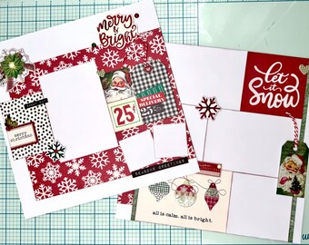 Dear Santa - Merry & Bright - Christmas Layout - DIY 2-Page 12x12 PRECUT Layout Kit