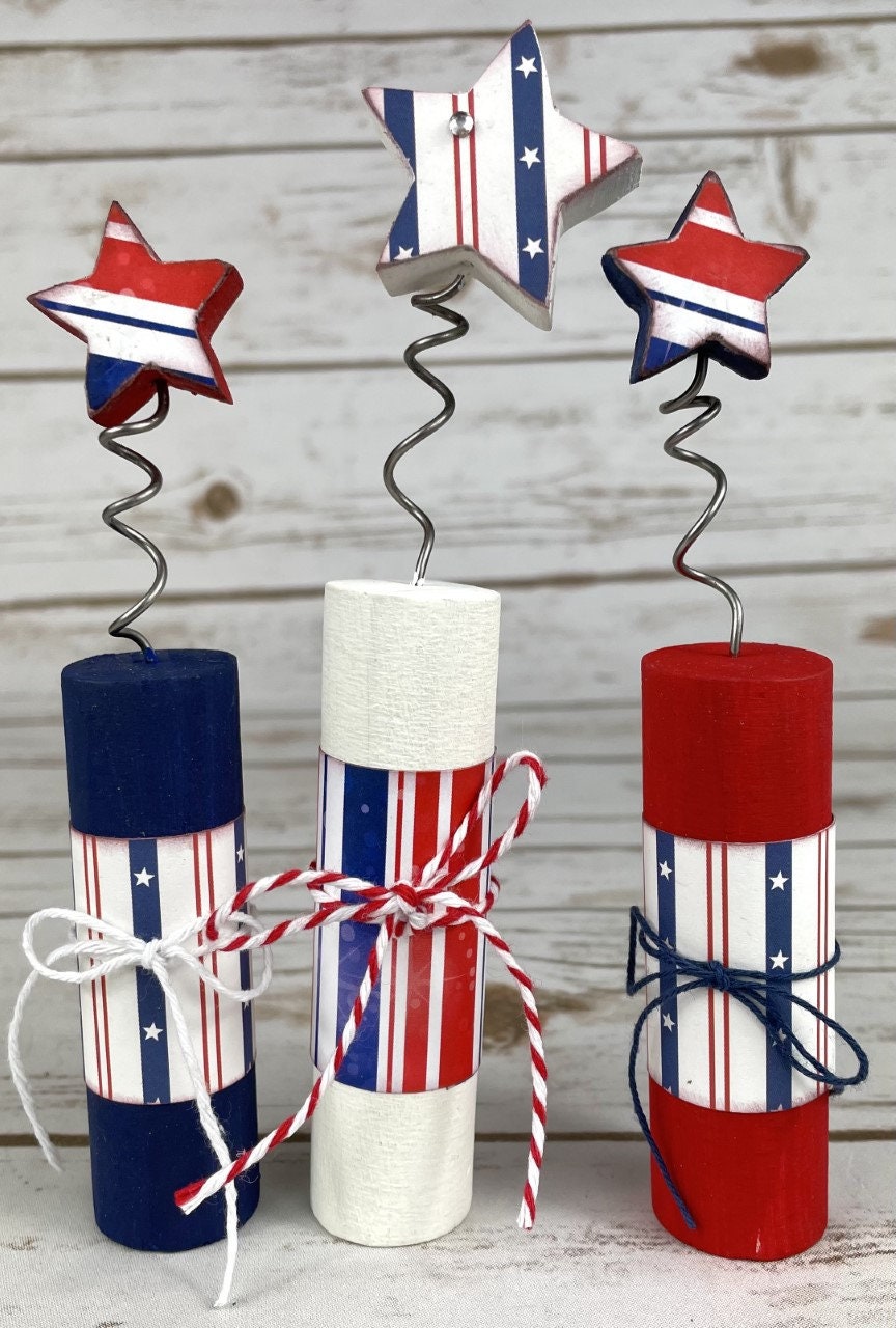 4th of July Firecrackers DIY Firecrackers Set Wood Decor | Etsy