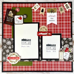 Celebrate the Season - Carta Bella Christmas Layout - DIY 1-Page 12x12 PRECUT Layout Kit