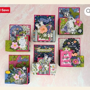 G45 - Le printemps est dans l'air - Jeu de cartes pop-up 3D DIY - Kit de 45 cartes graphiques