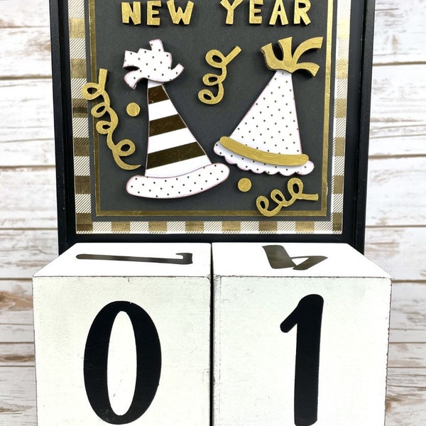 Janvier - Kit du Nouvel An pour calendrier/calendrier compte à rebours - Kit mensuel interchangeable DIY - Décoration d'intérieur