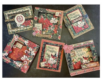 G45 Warm Wishes - Framed Cards & Accordion Cards Set - 6-Card DIY Graphic 45 Card Kit