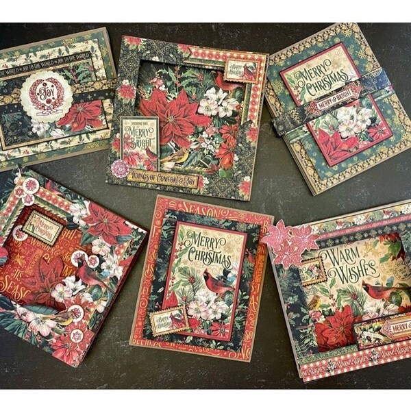 Warm Wishes - Framed Cards & Accordion Cards Set - 6-Card DIY Graphic 45 Kit