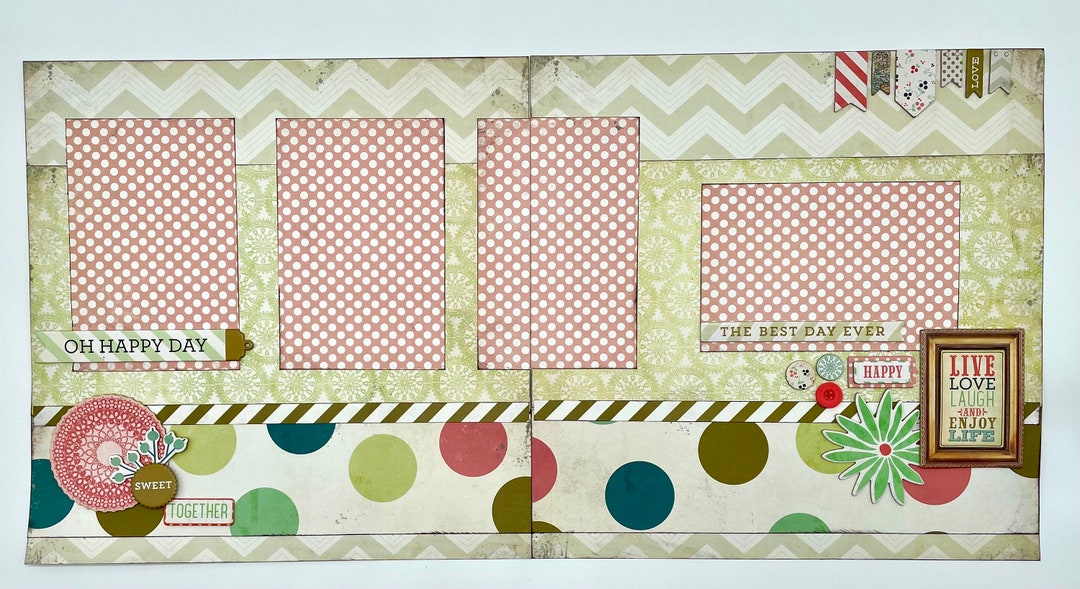Oh Happy Day - Pre-cut 2-page 12x12 Scrapbook Layout DIY Kit - Etsy