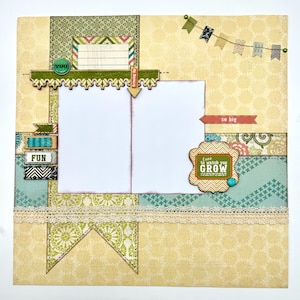 Indie chic - Love to Watch You Grow - Kit de mise en page DIY pour scrapbooking prédécoupé 1 page 12 x 12