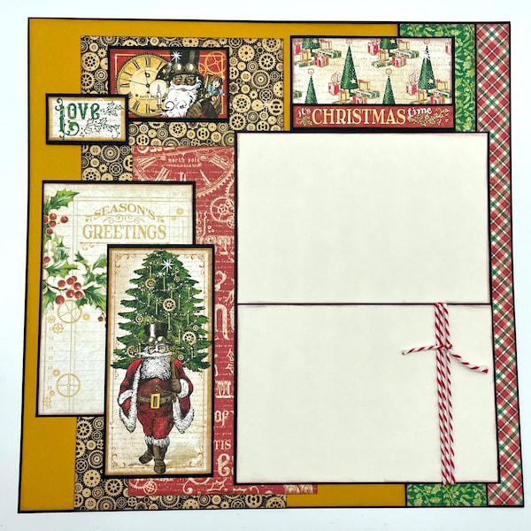 It’s Christmas Time! - G45 Christmas Time - Christmas Layout - DIY 1-Page 12x12 PRECUT Layout Kit. Layout # 2