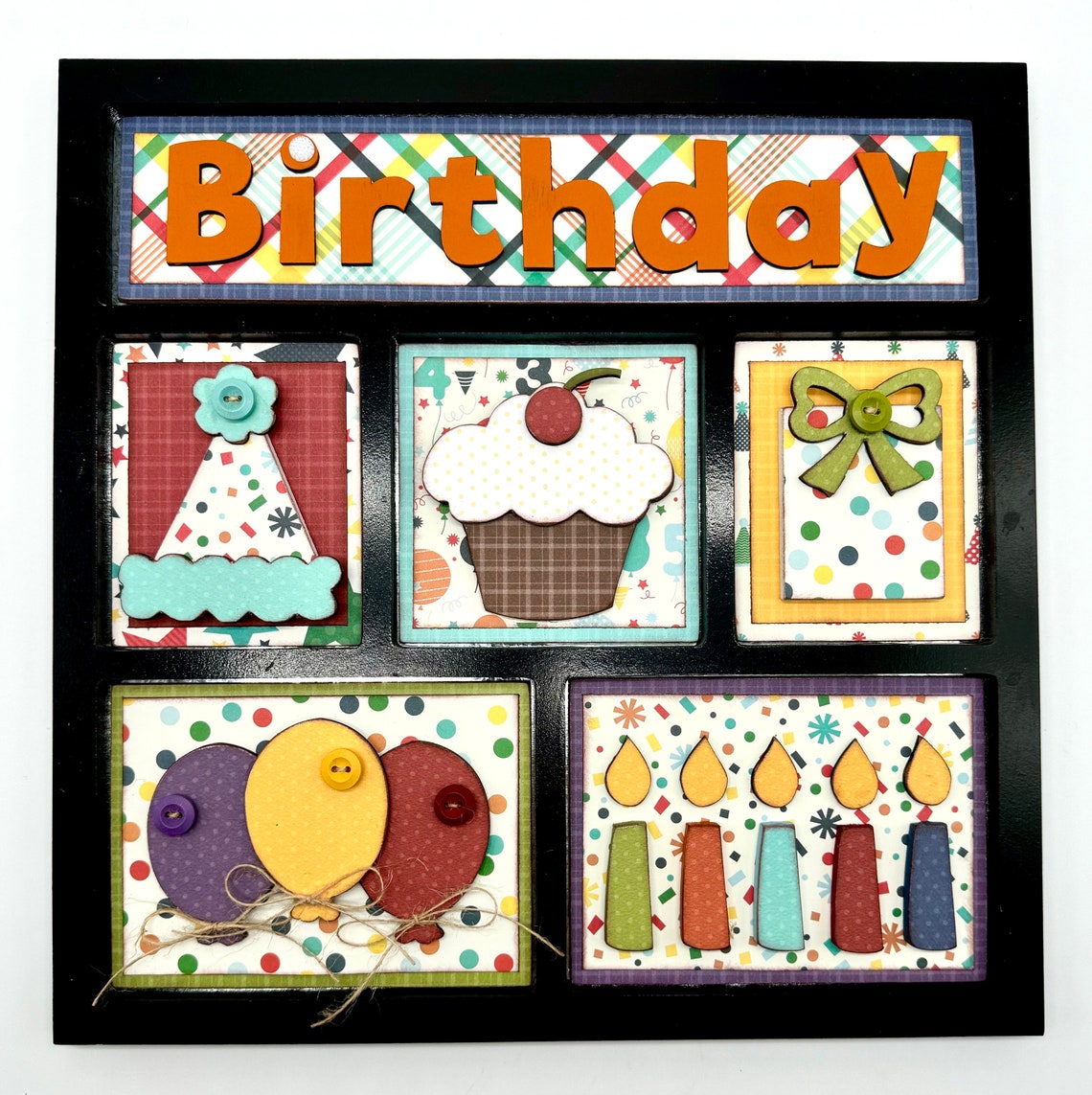 Shadow Box Insert Birthday Time! - DIY Magnetic Shadow Box Insert Wood Kit- Home Decor - Etsy