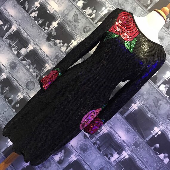 Vintage Sequin Rose design dress