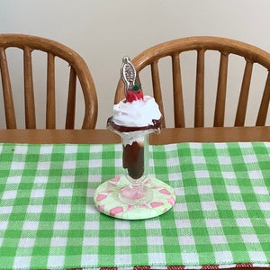 Ice Cream Sundae with Plate for 1:12 Scale Dollhouse or 1-6 Size (fashion doll)