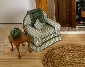 It's a Little Bit Country Chair in Green (Last One) for a 1:12 Scale Dollhouse.