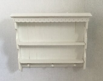 White Wall Shelf for Table listing 1:12 scale dollhouse or Barbie
