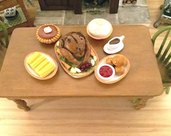 Dollhouse Turkey Dinner for 1:12 Scale Dollhouse