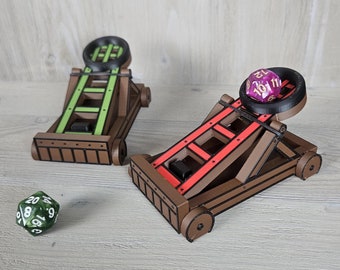 Dice Catapult – D&D Dice Roller, Customizable Arm Color Optional Carrying Crate