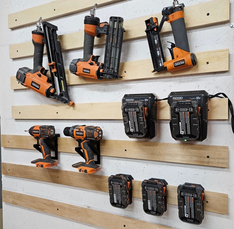 2 Pack RIDGID 18V Battery Holder/ Mount - *French Cleat and Screw To Wall Options* image 8