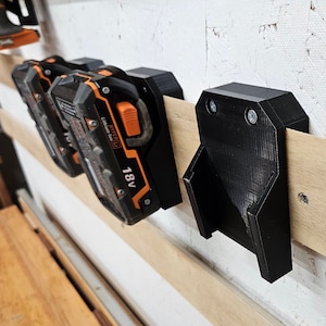 2 Pack RIDGID 18V Battery Holder/ Mount - *French Cleat and Screw To Wall Options*
