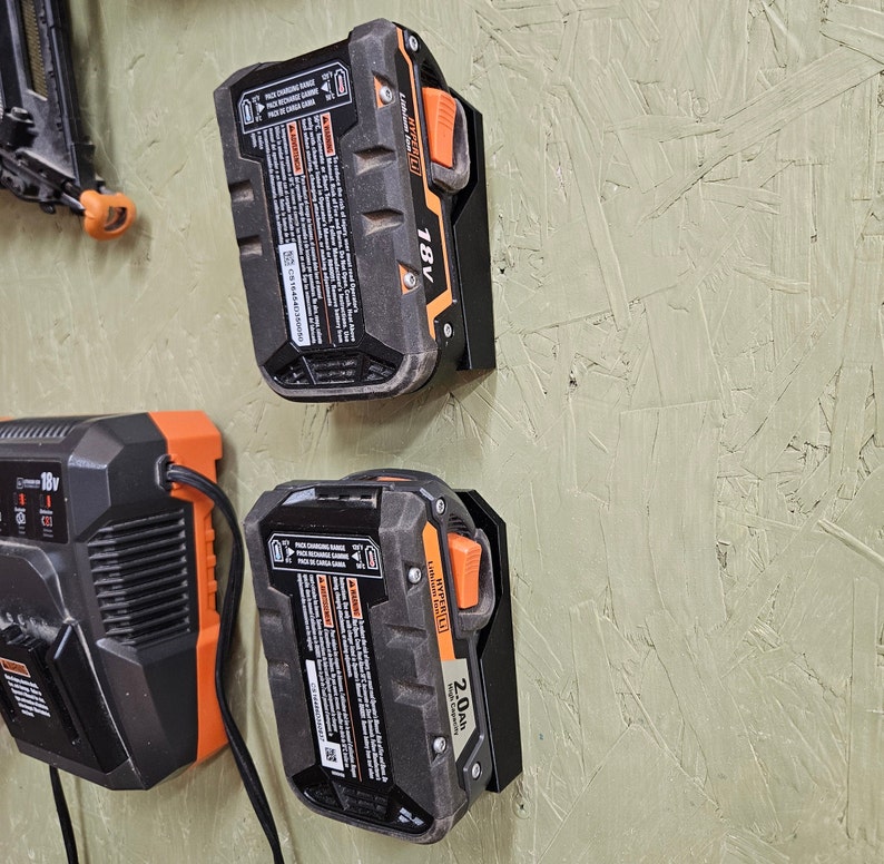 2 Pack RIDGID 18V Battery Holder/ Mount - *French Cleat and Screw To Wall Options* image 5