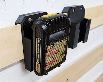 DeWalt 20V Battery Wall Mount -2 Pack *French Cleat and Screw To Wall Options*
