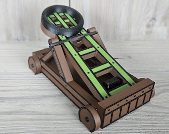 Dice Catapult – D&D Dice Roller, Customizable Arm Color Optional Carrying Crate-Green