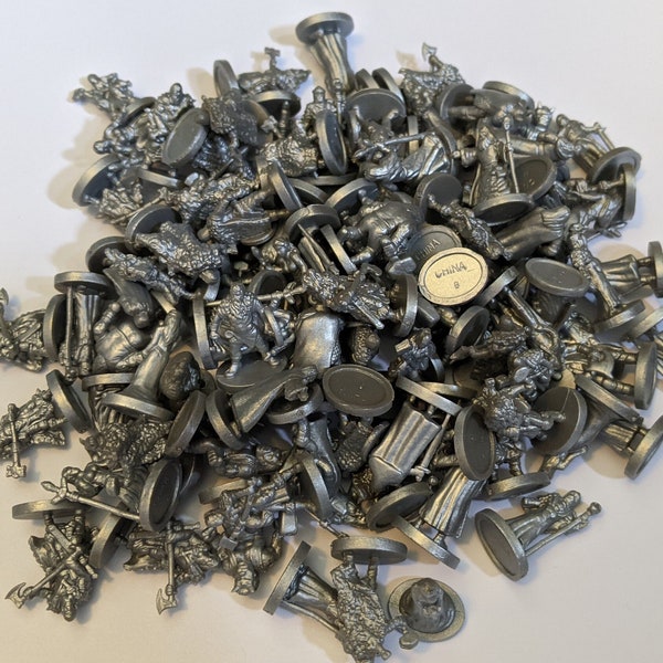 100 Piece Set Silver DnD Miniatures - Dungeons and Dragons Miniatures - D&D RPG Minis Role Playing Games