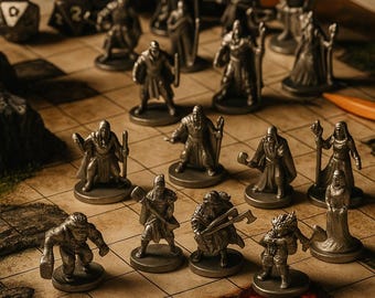 100 Silver DnD Miniatures 100-Piece Set: Dungeons and Dragons RPG Minis