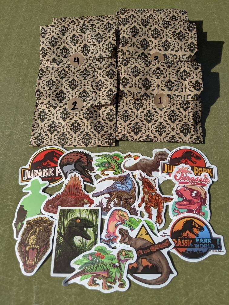 Jurassic Park Dinosaur Sticker Advent Calendar Etsy