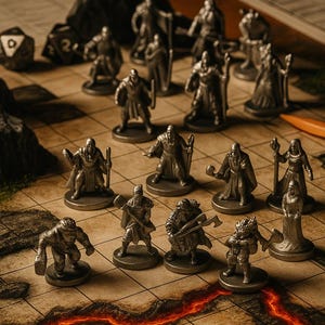 50 Pieces DnD Minis - Dungeons and Dragons Miniatures Set - Silver - DnD Miniatures - RPG Minis Role Playing Games