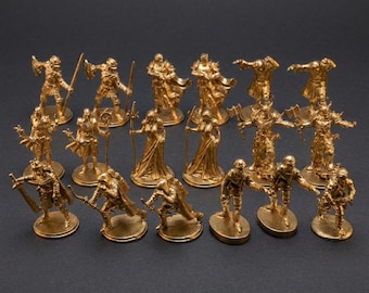 50 Miniaturas Douradas de Fantasia para D&D – Figuras de RPG para Dungeons & Dragons e Pathfinder