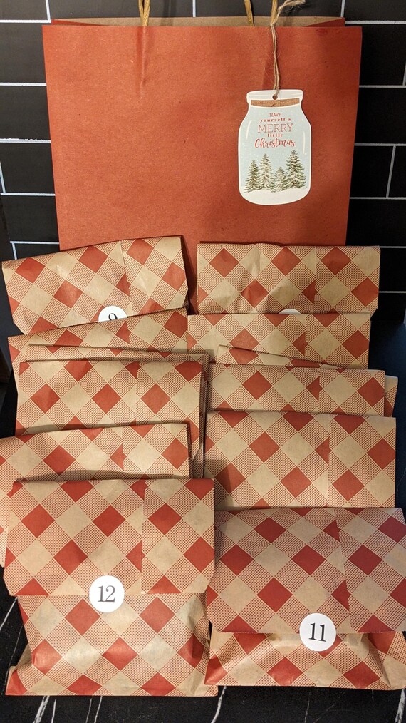 24 Pcs Christmas Advent Calendar Bags, 2025 Empty Advent