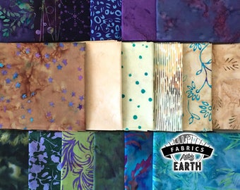 Merlot at the Beach - Batik 18 Fat Quarter Bundle - Quilting Fabric