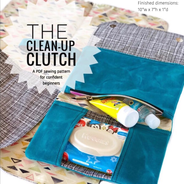 Cleanup Clutch PDF Schnittmuster, downloadbare Windel Clutch Schnittmuster, diy Windelhalter, Windeltasche