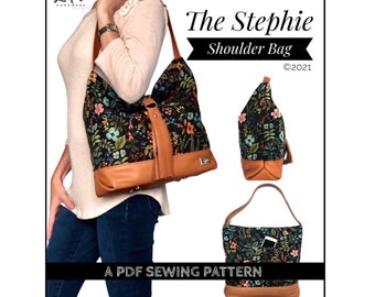 Stephie Shoulder Bag PDF sewing pattern (includes SVGs), slouchy shoulder bag tutorial, hobo bag diy, lindshandmade designs, sewing pattern