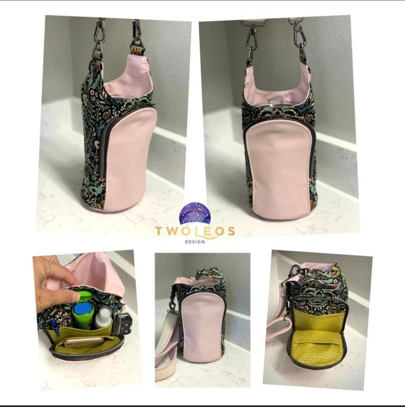 H20 2GO Sling PDF sewing pattern includes SVGs, waterbottle holder, beverage purse, linds handmade design, DYI waterbottle holder image 10