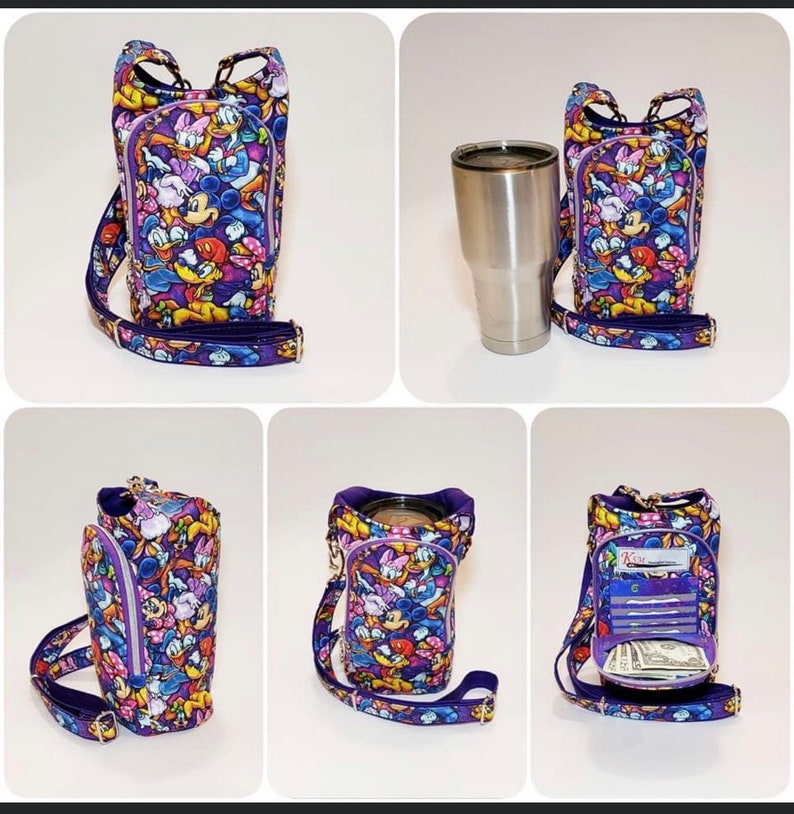 H20 2GO Sling PDF sewing pattern includes SVGs, waterbottle holder, beverage purse, linds handmade design, DYI waterbottle holder image 3