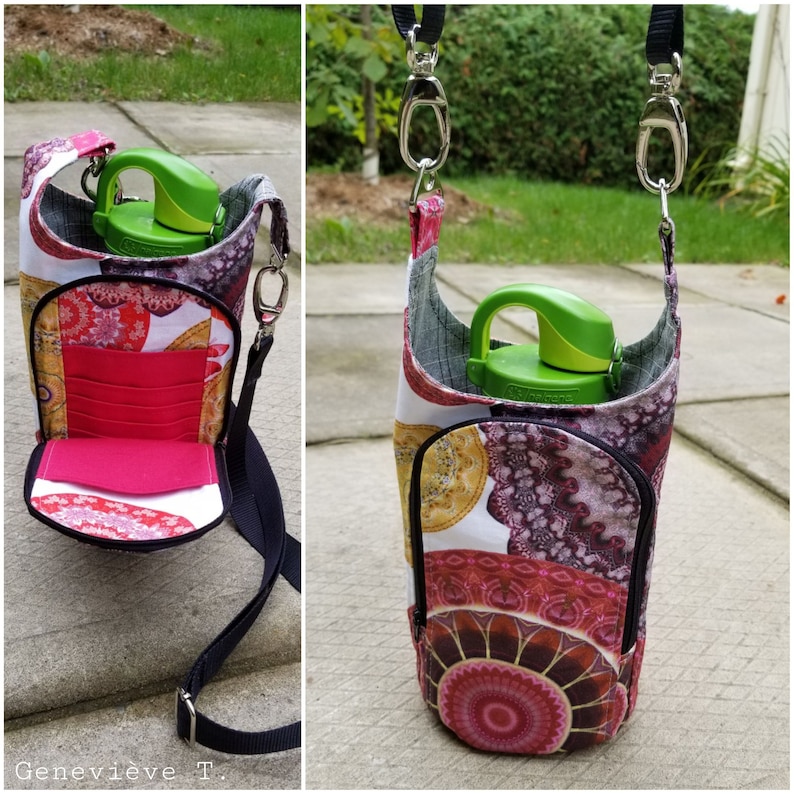 H20 2GO Sling PDF sewing pattern includes SVGs, waterbottle holder, beverage purse, linds handmade design, DYI waterbottle holder image 6