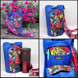 H20 2GO Sling PDF sewing pattern includes SVGs, waterbottle holder, beverage purse, linds handmade design, DYI waterbottle holder image 5