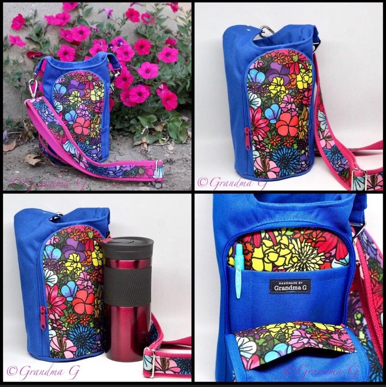 H20 2GO Sling PDF sewing pattern includes SVGs, waterbottle holder, beverage purse, linds handmade design, DYI waterbottle holder image 5