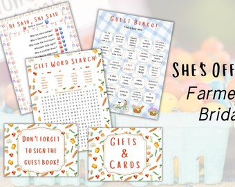 She&#39;s Off the Market Farmer&#39;s Market Bridal Shower Printable Packet [5 items]