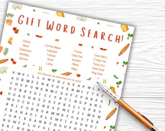 Fresh off the Market themed Bridal Shower Gift Word Search Printable