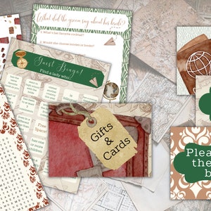 KIT STAMPABILE per addio al nubilato da viaggio vintage (8 disegni)
